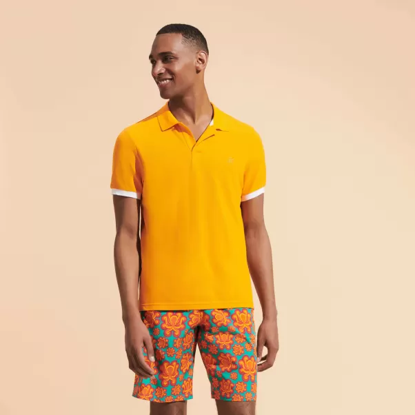 Homme Carotte / Orange Doux Vilebrequin Polos Polo En Coton Organique Homme Uni