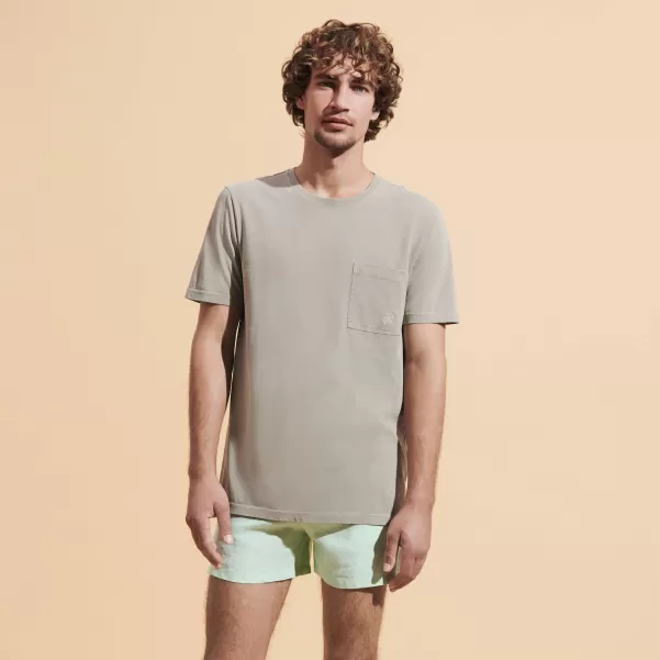 T-Shirt Coton Organique Teinture Minérale Homme Homme Prix Fort Eucalyptus / Vert Vilebrequin T-Shirts