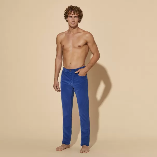 Vilebrequin Bleu Batik / Bleu Prix Pantalon En Velours Côtelé 5 Poches Homme 1500 Raies Homme Pantalons