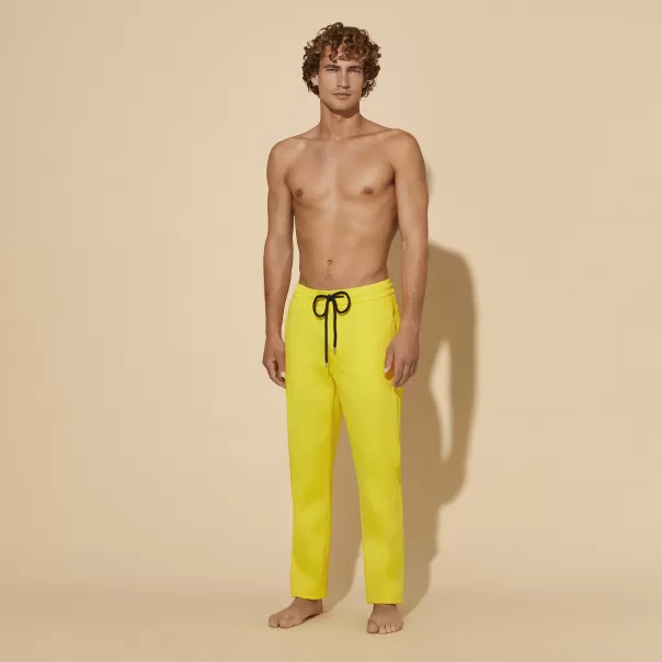 Qualité Garantie Pantalon Strech En Coton Et Modal Homme Homme Soleil / Jaune Pantalons Vilebrequin