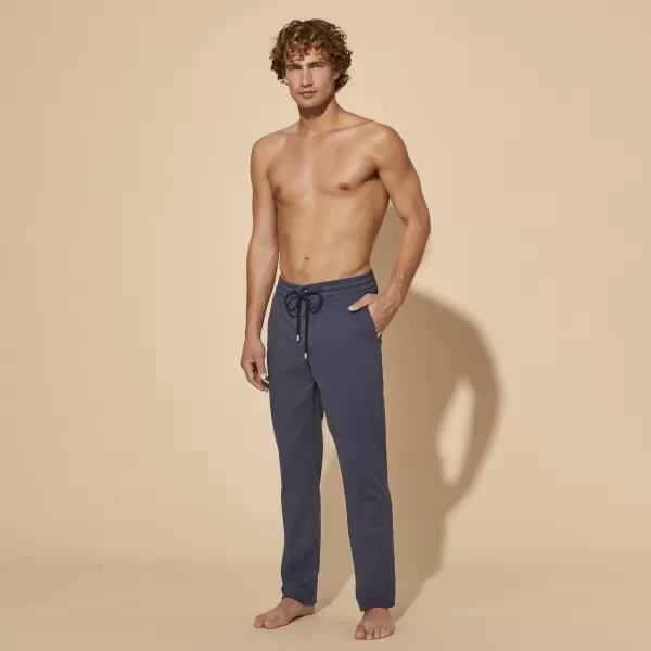 Bleu Marine / Bleu Pantalons Pantalon Strech En Coton Et Modal Homme Vilebrequin Homme Prix Imbattable