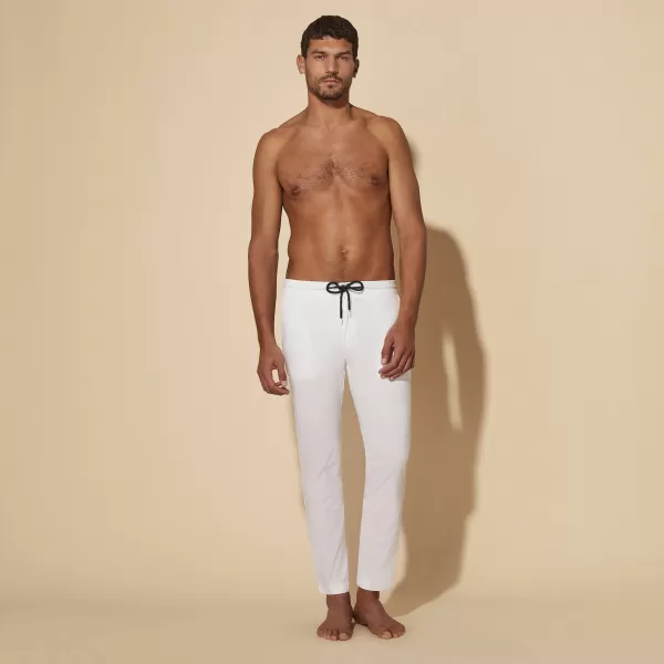 Blanc / Blanc Homme Vilebrequin Expliquer Pantalon Homme En Tencel Pantalons