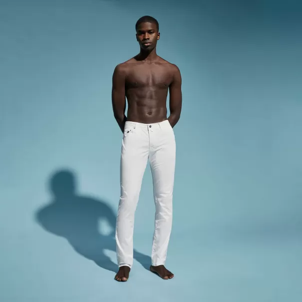 Blanc / Blanc Pantalons Technologique Pantalon En Gabardine 5 Poches Homme Imprimé Micro Turtles Corrosion Homme Vilebrequin