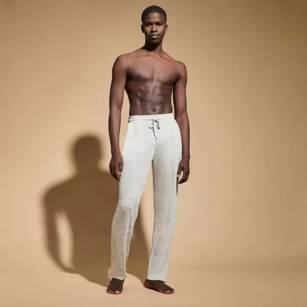 Vilebrequin Pantalon En Jersey De Lin Unisexe Uni Homme Gris Chine Clair / Gris Pantalons Haute Qualité