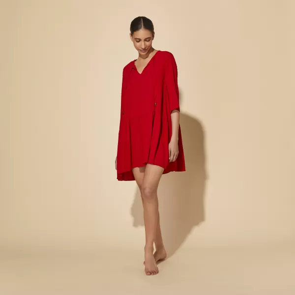 Moulin Rouge / Rouge Qualité Certifiée Robes Robe Fluide En Viscose Femme Plumetis Vilebrequin Femme