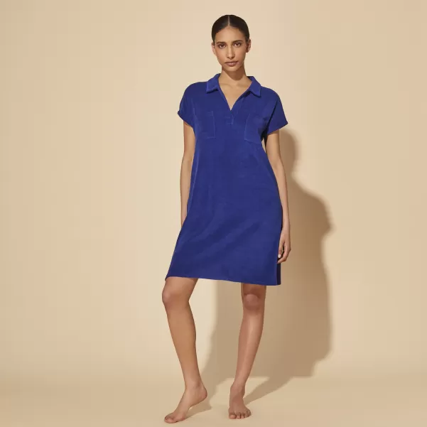 Robes Encre / Bleu Femme Vilebrequin Robe Chemise Femme Unie Caractère