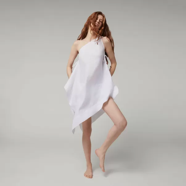 Tuniques Blanc / Blanc Vendre Robe Foulard Femme En Lin Blanc- Vilebrequin X Angelo Tarlazzi Femme