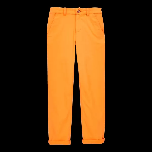 Vilebrequin Pantalon Garçon Uni Pantalon Stock Garçon Carotte / Orange