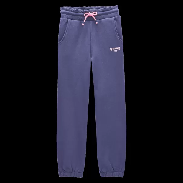 Bleu Marine / Bleu Sortie Pantalon Jogging En Coton Fille Uni Vilebrequin Fille Pantalons