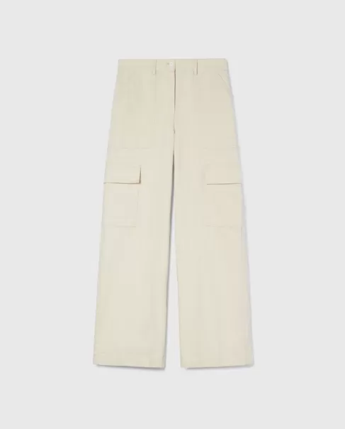 Pantalon Large De Style Cargo Design Naturel Femme Aspesi Pantalons Et Shorts