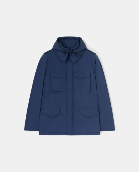 Qualité Constante Bleu Filed Jacket Mini Field Vento En Nylon Homme Vestes Et Blazers Aspesi