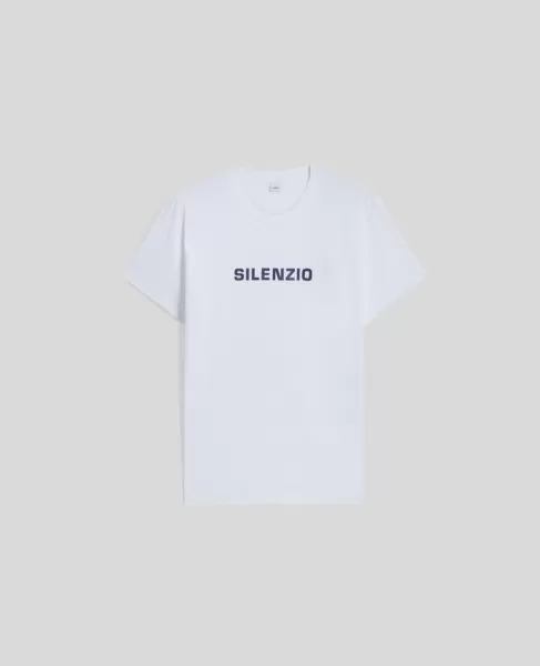 Blanc Découvrir T-Shirts Et Polos Aspesi T-Shirt Silenzio Homme