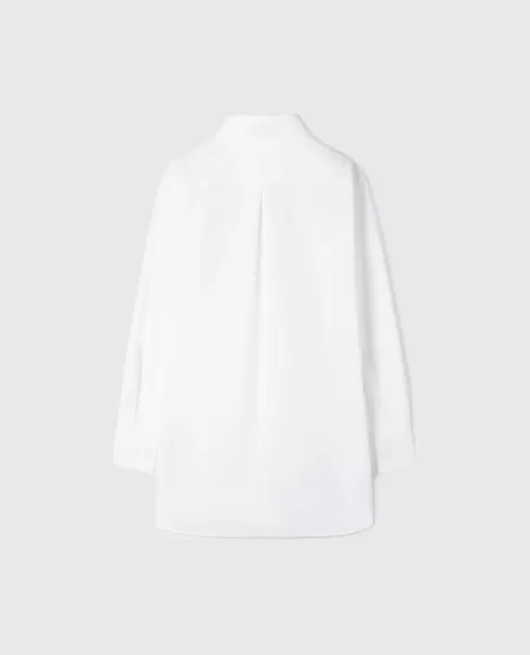 T-Shirts Et Chemises Blanc Innovant Chemise Longue Classique En Popeline De Coton Enfants Aspesi